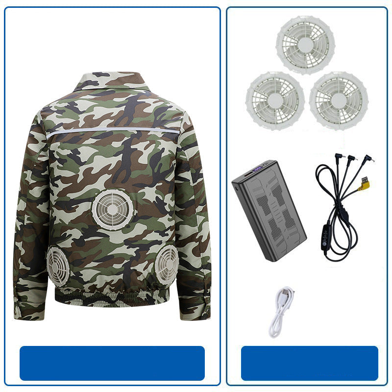 Herren nan atmungsaktive Kühljacke mit integrierten USB-Lüftern R&B