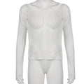 Damen luftiger Strickpullover mit feinem Netzmuster R&B
