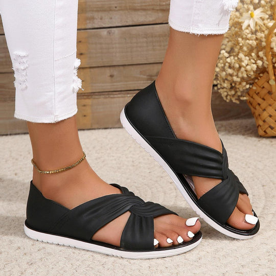 Damen Komfortable Riemchensandalen mit geschwungenem Design R&B