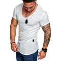 Herren V-Ausschnitt T-Shirt aus hochwertiger Baumwolle mit strukturierter Oberfläche