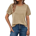 Damen luftiges T-Shirt mit attraktiven Häkelärmeln R&B