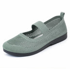 Damen atmungsaktive Strick-Ballerinas mit elastischem Riemen R&B
