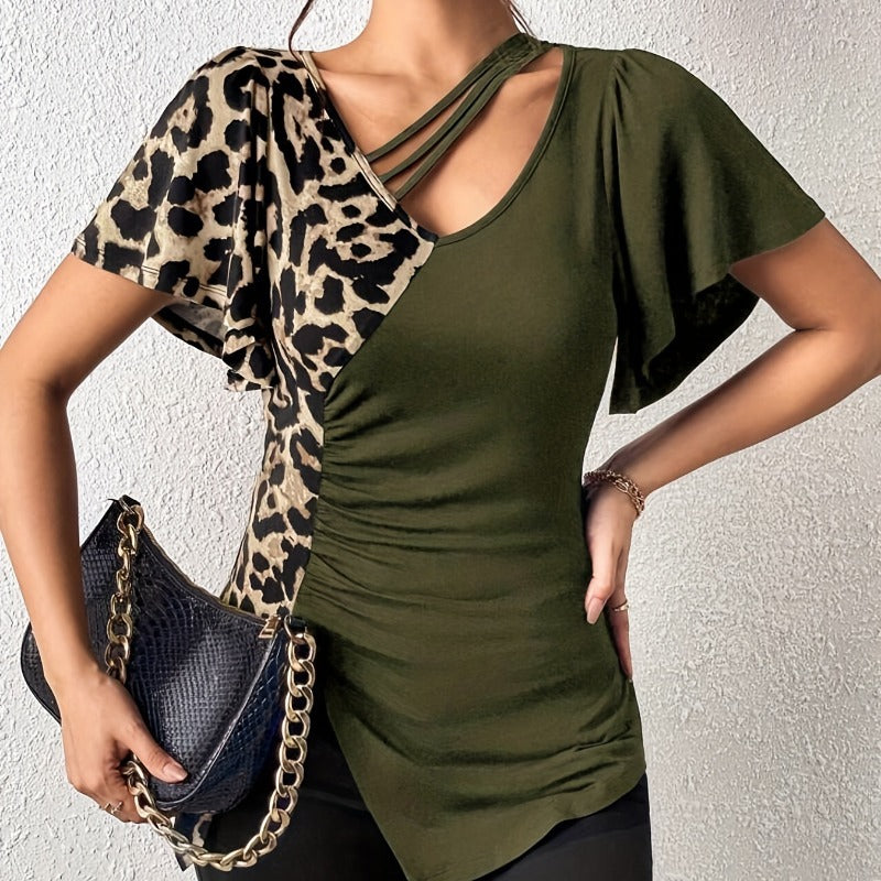 Damen Trendiges Oberteil mit asymmetrischem Design und raffinierten Cut-Outs R&B