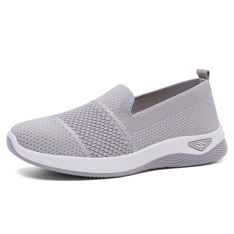 Damen Komfortable Slip-On Freizeit-Schuhe mit atmungsaktivem Obermaterial