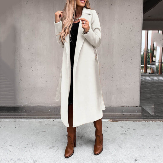 Damen eleganter und warmer Wollmantel R&B