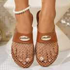Damen Offene Clogs mit atmungsaktivem Netzdesign und modischem Detail EB