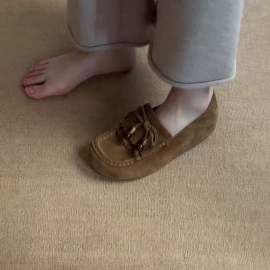 Damen Mokassins mit kreativem Schnürdetail und bequemer Sohle R&B