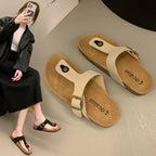Damen Komfortable Zehentrenner-Sandalen mit verstellbarem Riemen und ergonomischer Sohle R&B