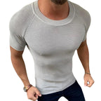 Herren figurbetontes Kurzarmstrickoberteil R&B