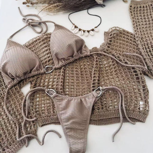 Damen luxuriöses Häkel-Bikini-Set R&B