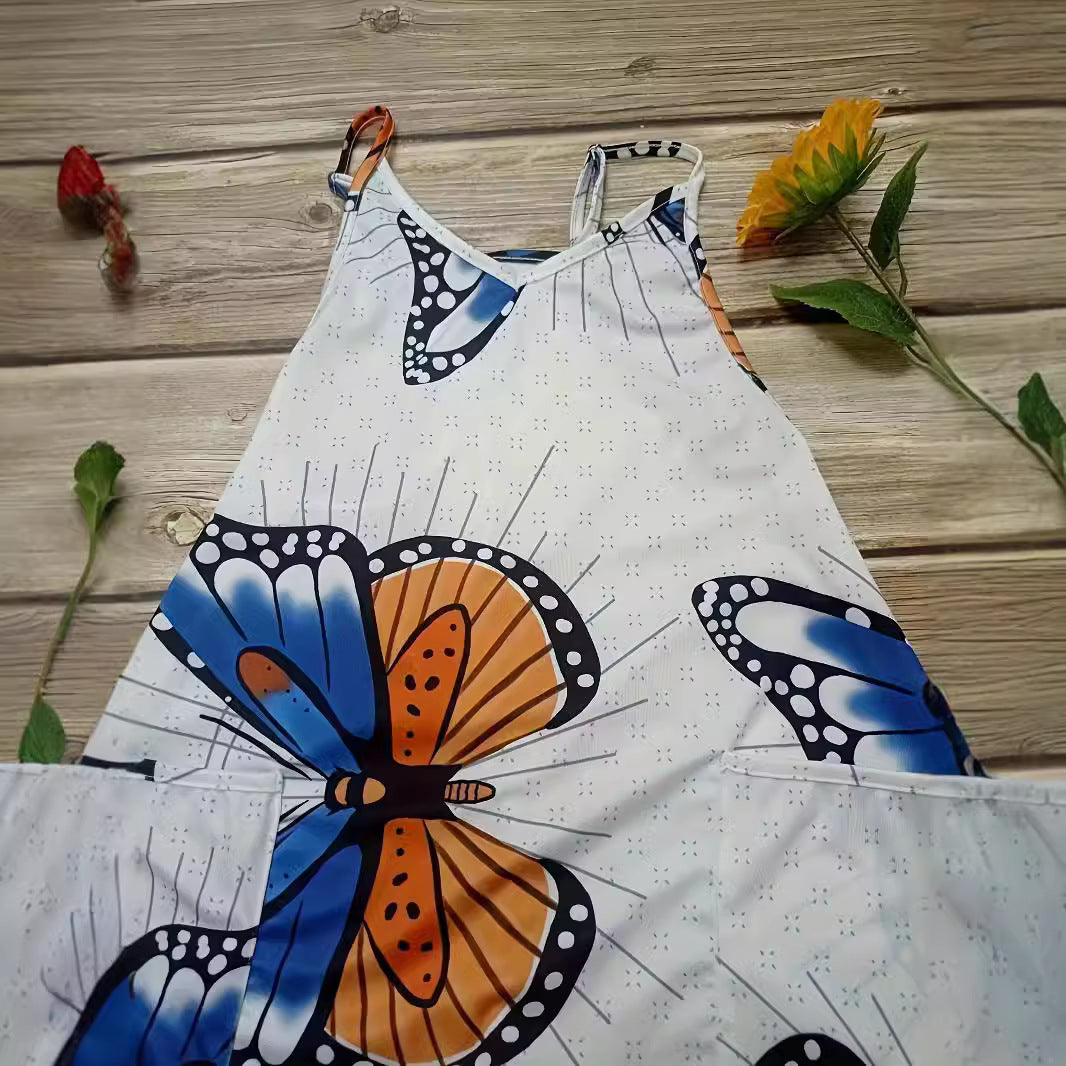 Damen Jumpsuit mit auffälligem Schmetterlingsdesign und praktischen Taschen R&B