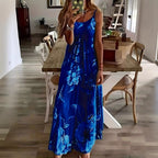 Damen Maxikleid mit floralem Muster und schmalen Trägern R&B
