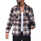 Herren Flanellhemd mit Karomuster und funktionalen Taschen R&B