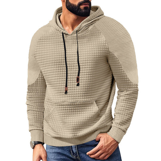 Herren strukturierter Kapuzenpullover mit modernem Design und praktischen Taschen R&B