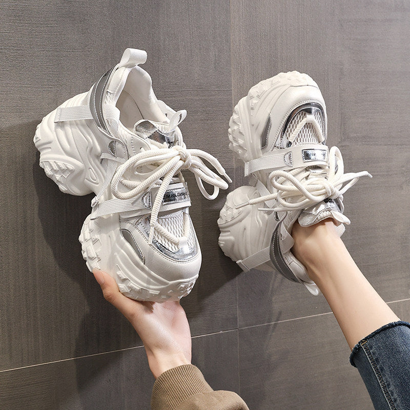 Damen Chunky Sneakers mit reflektierenden Akzenten und verstärktem Dämpfungssystem R&B