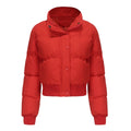 Damen cropped Steppjacke mit hohem Kragen und praktischen Druckknöpfen