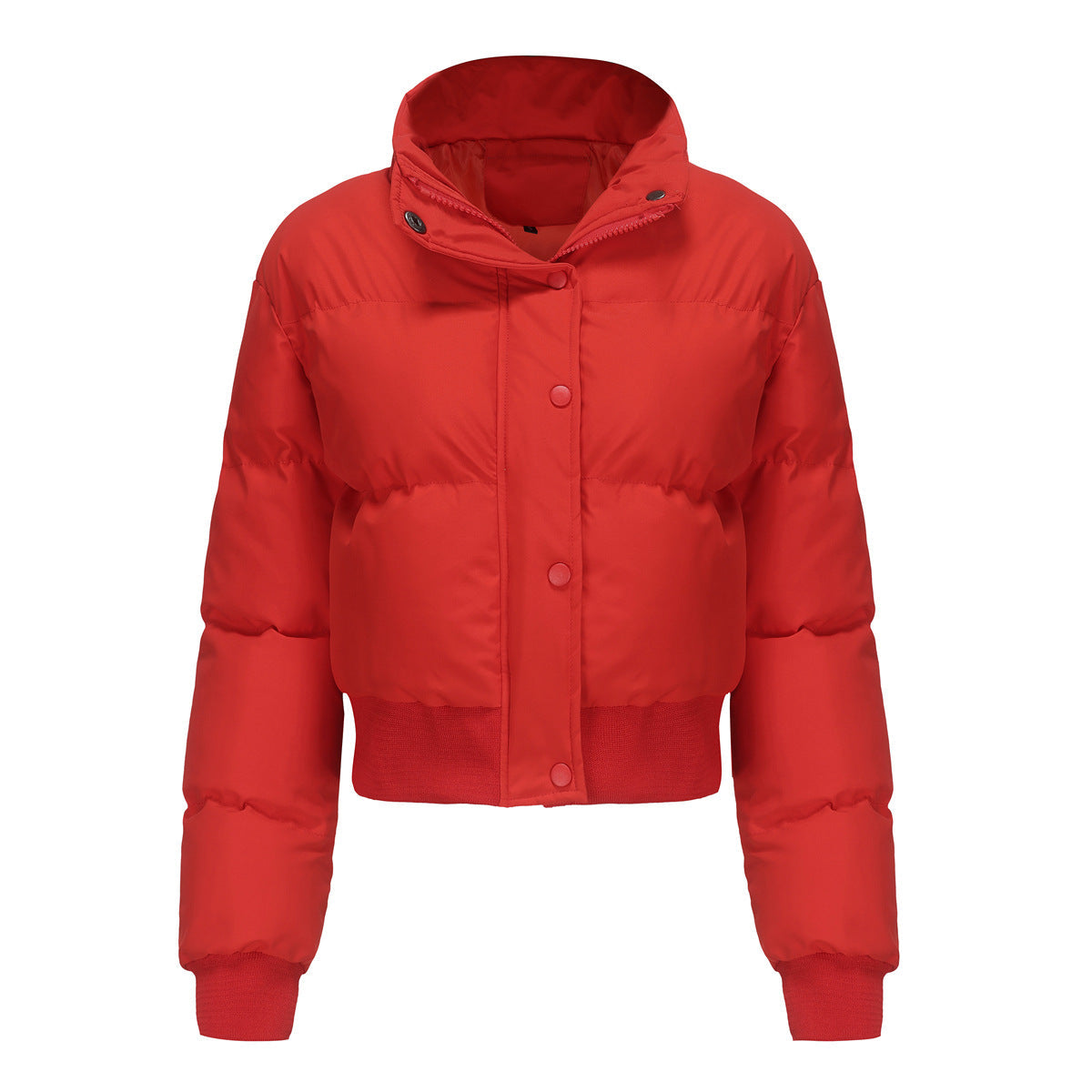 Damen cropped Steppjacke mit hohem Kragen und praktischen Druckknöpfen