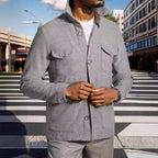 Herren praktische Jacke im schicken Utility-Stil mit hohen Kragen R&B