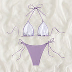 Damen Triangel-Bikini mit verstellbaren Bindändern und femininem Schnitt