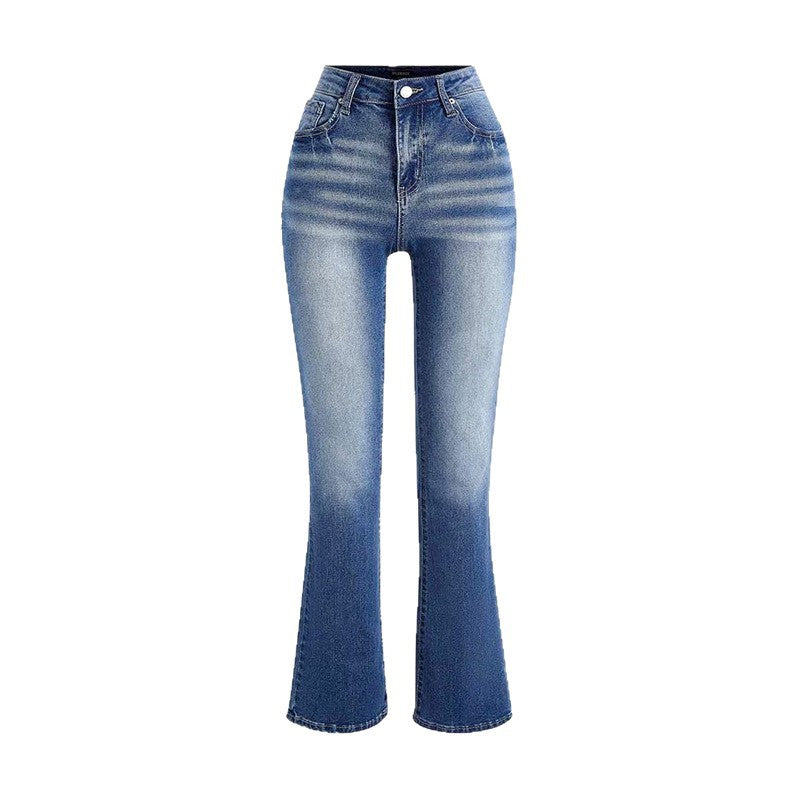 Damen Bootcut Jeans im lässigen Vintage-Stil mit hohem Bund und moderner Waschung R&B