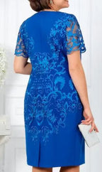 Damen Elegantes Kleid mit floraler Spitze R&B