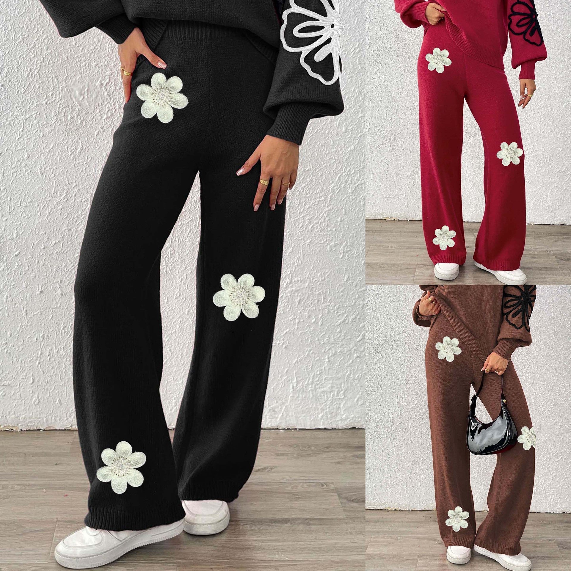 Damen Weite Strickhose R&B