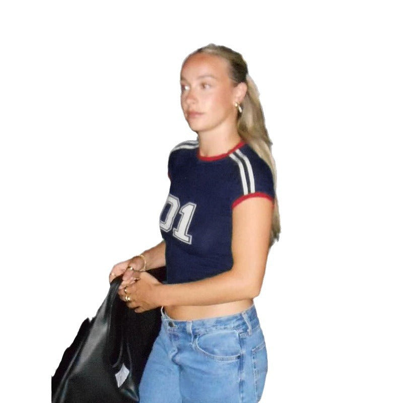 Damen asymmetrisches Kurzarmoberteil mit lässigem Schnitt und Kapuzendetail R&B