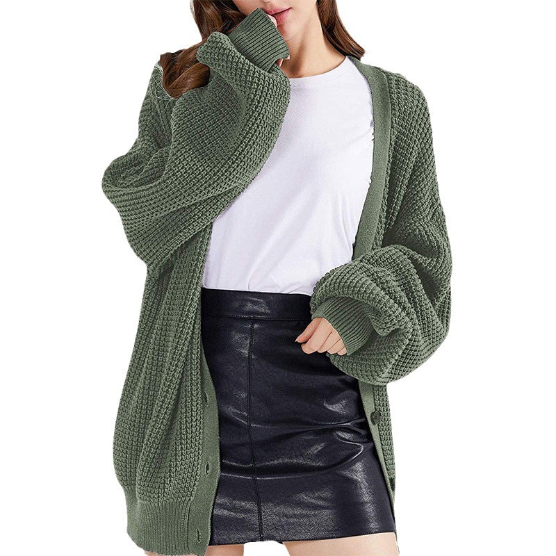 Damen Grobstrickcardigan mit überschnittenen Ärmeln R&B