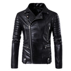 Herren Luxus Leder Bikerjacke mit asymmetrischem Reißverschluss
