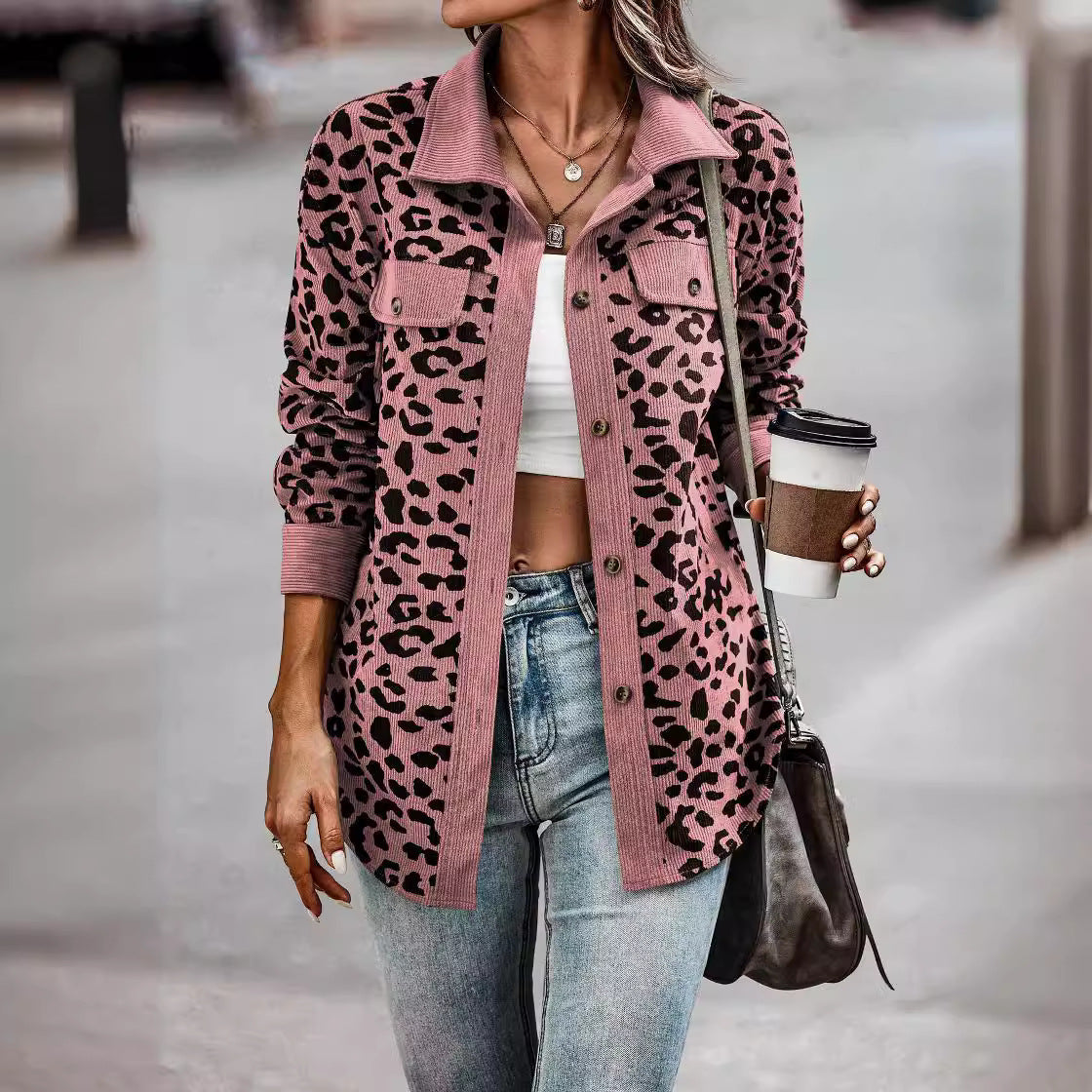Damen lässige und modische Karo-Jacke R&B