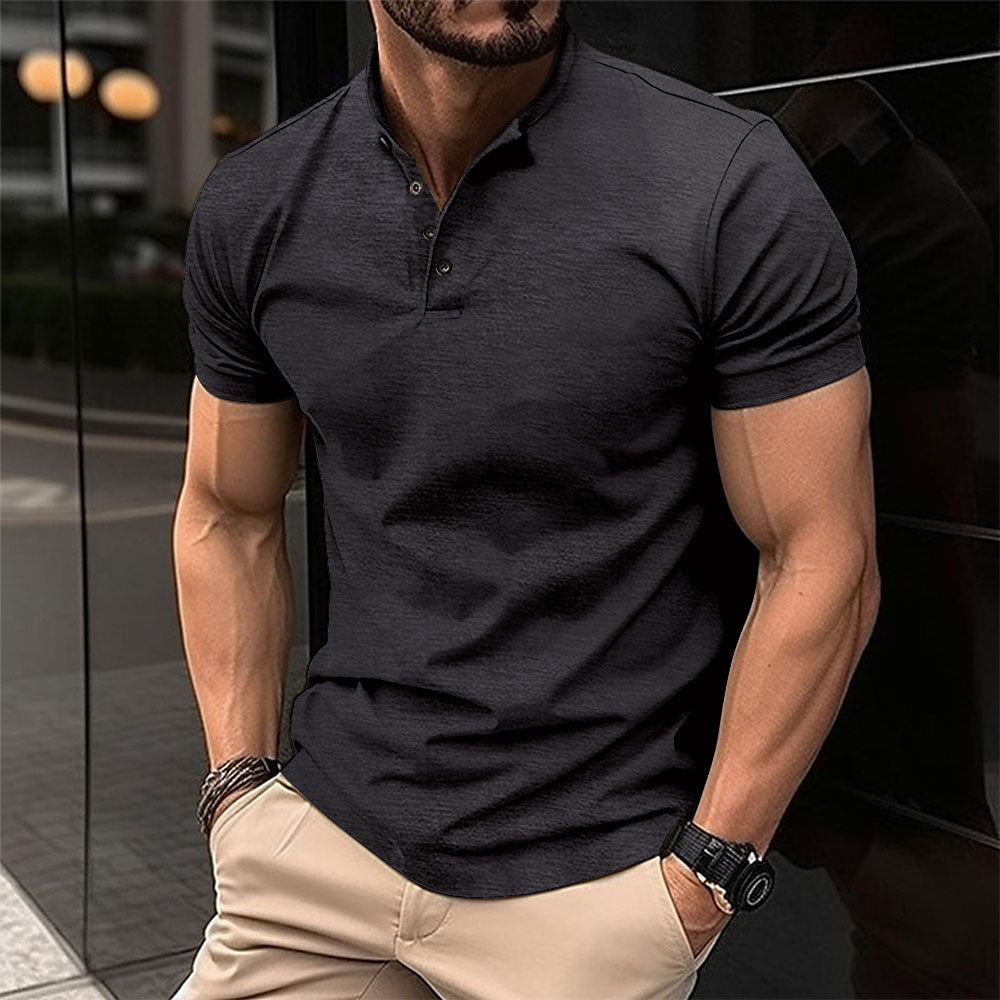 Herren Polohemd mit Knopfleiste und Kurzarm R&B