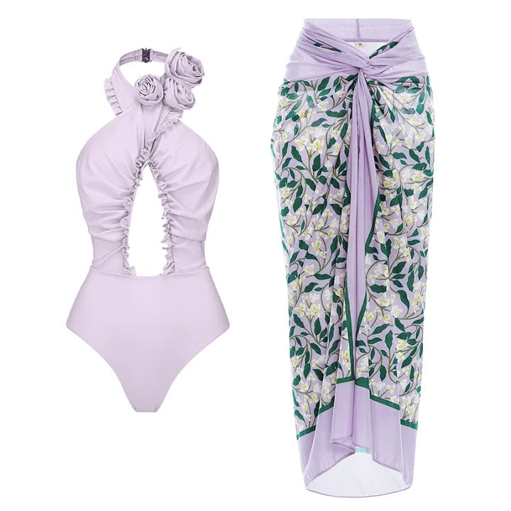 Damen Schwimmanzug mit floralem Design und raffinierter Cut-Out-Optik R&B