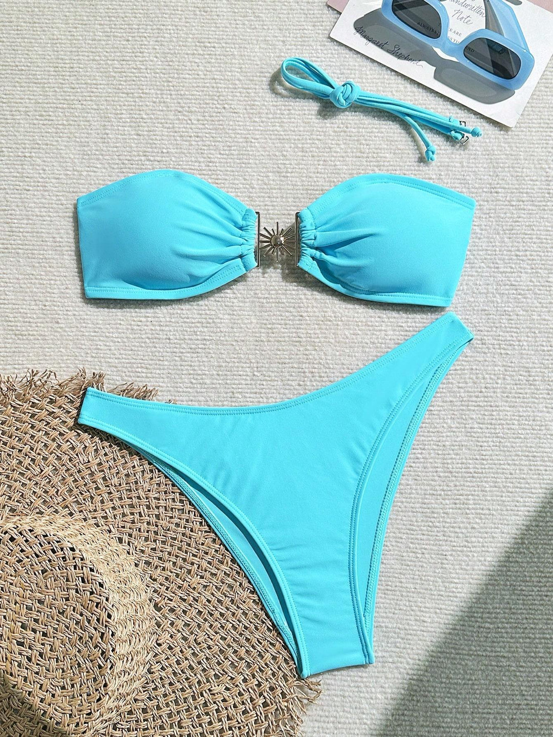 Damen Bandeau-Bikini mit dekorativem Schmuckdetail R&B