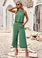 Damen Cropped Top und Palazzo-Hose Set R&B