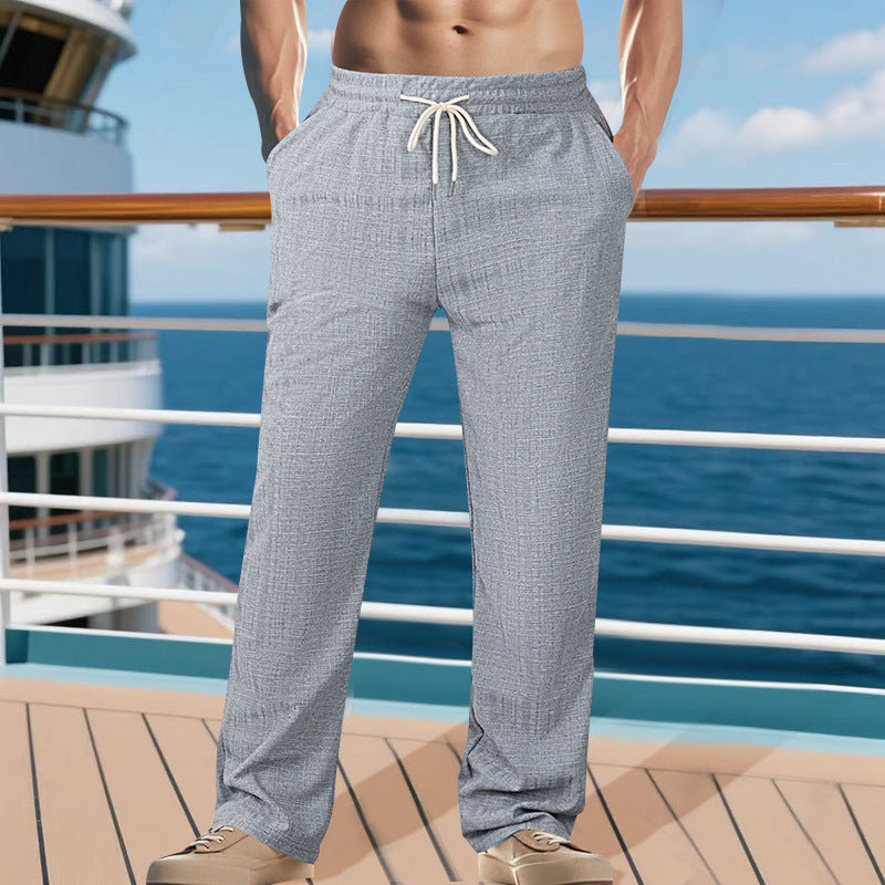 Herren lässige Strandhose mit elastischem Bund und praktischen Seitentaschen R&B