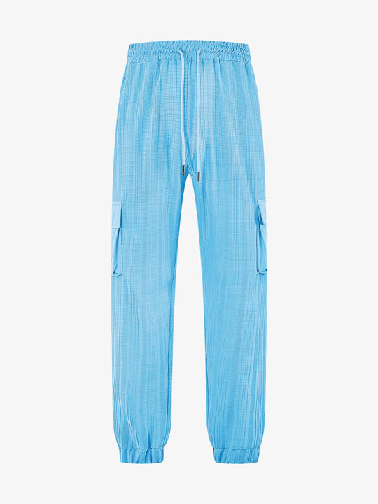 Herren nan Glencheck-Cargo-Jogginghose mit Tunnelzugbund und elastischen Knöchelabschlüssen R&B