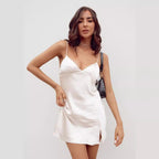 Damen schicke Satin-Kleid R&B