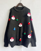Damen Weihnachts-Pullover mit festlichem Santa-Motiv und strukturierter Strickqualität R&B