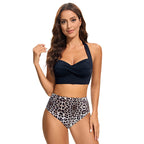 Damen Hochtailliertes Bikini-Set mit raffiniertem Oberteil R&B