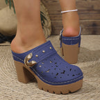 Damen Komfortable Clogs mit floraler Lochmusterung