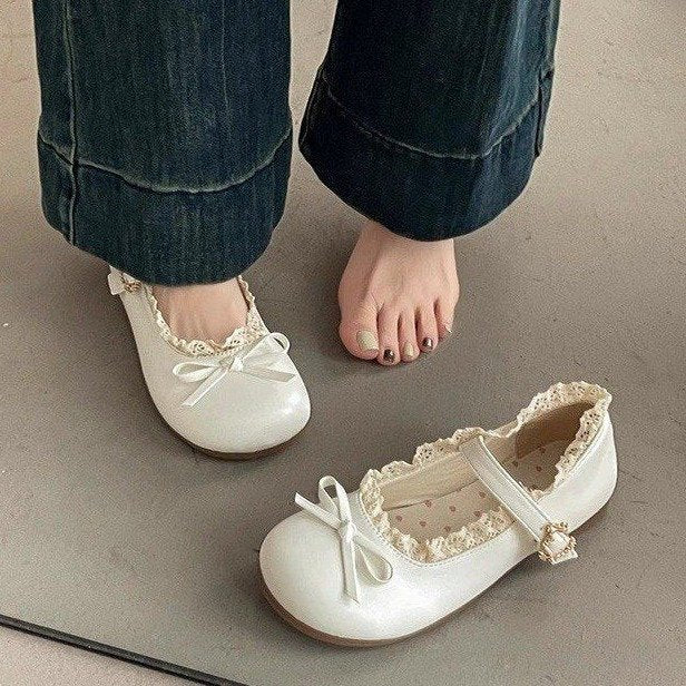 Damen Mary Jane Schuhe mit Rüschendetail und komfortablem Innenfutter R&B