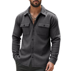 Herren nan gefütterte Hemdjacke mit Fleecefutter, aufgesetzten Brustklappen und Druckknopfleiste R&B