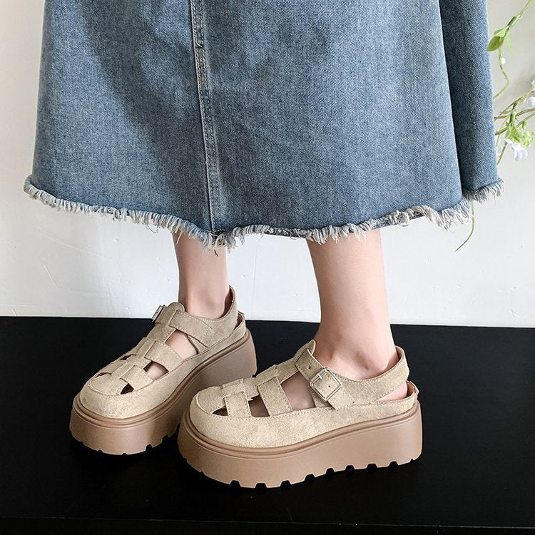 Damen Cushioned Plateau-Sandalen mit modischen Riemchen und weichem Obermaterial R&B
