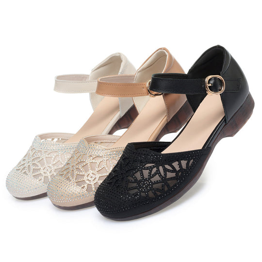 Damen Ballerinas mit funkelndem Strass und eleganter Riemchen-Detail R&B