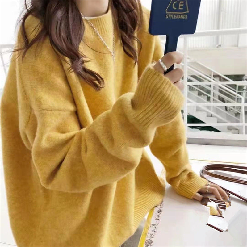 Damen Hochwertiger Strickpullover mit klassischem Rundhalsausschnitt und lässigem Schnitt R&B