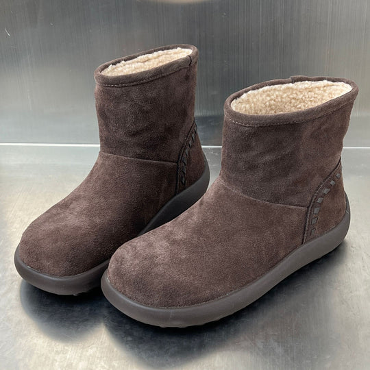 Damen bequeme Winterstiefel aus hochwertigem Wildleder mit kuscheligem Innenfutter R&B