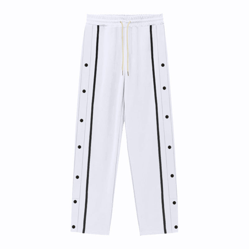 Herren Sportliche Trainingshose mit seitlichen Druckknopfdetails R&B