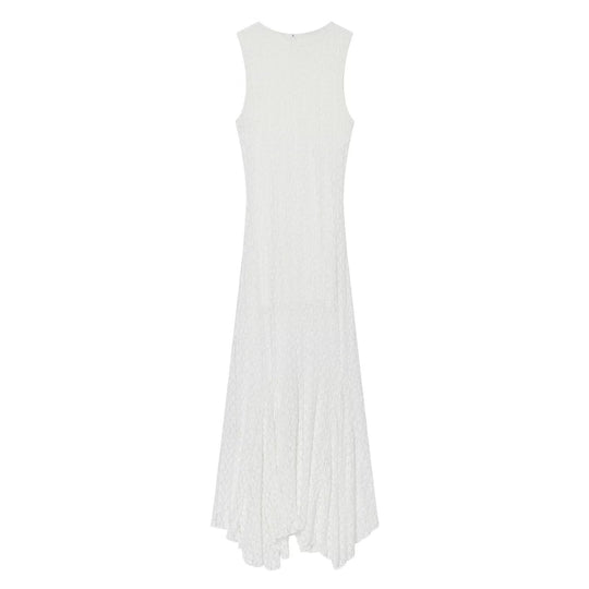 Damen elegantes Langarmkleid mit asymmetrischem Saum und feinen Texturen R&B