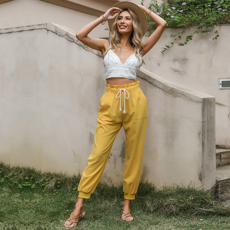 Damen lässige jersey Jogginghose mit elastischem Bund und praktischen Taschen R&B