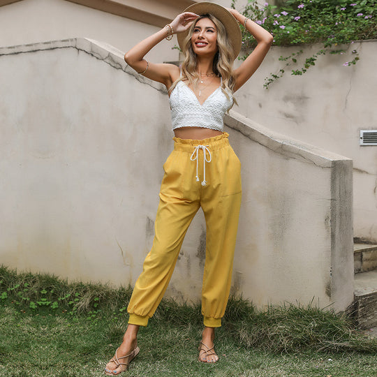 Damen lässige jersey Jogginghose mit elastischem Bund und praktischen Taschen R&B
